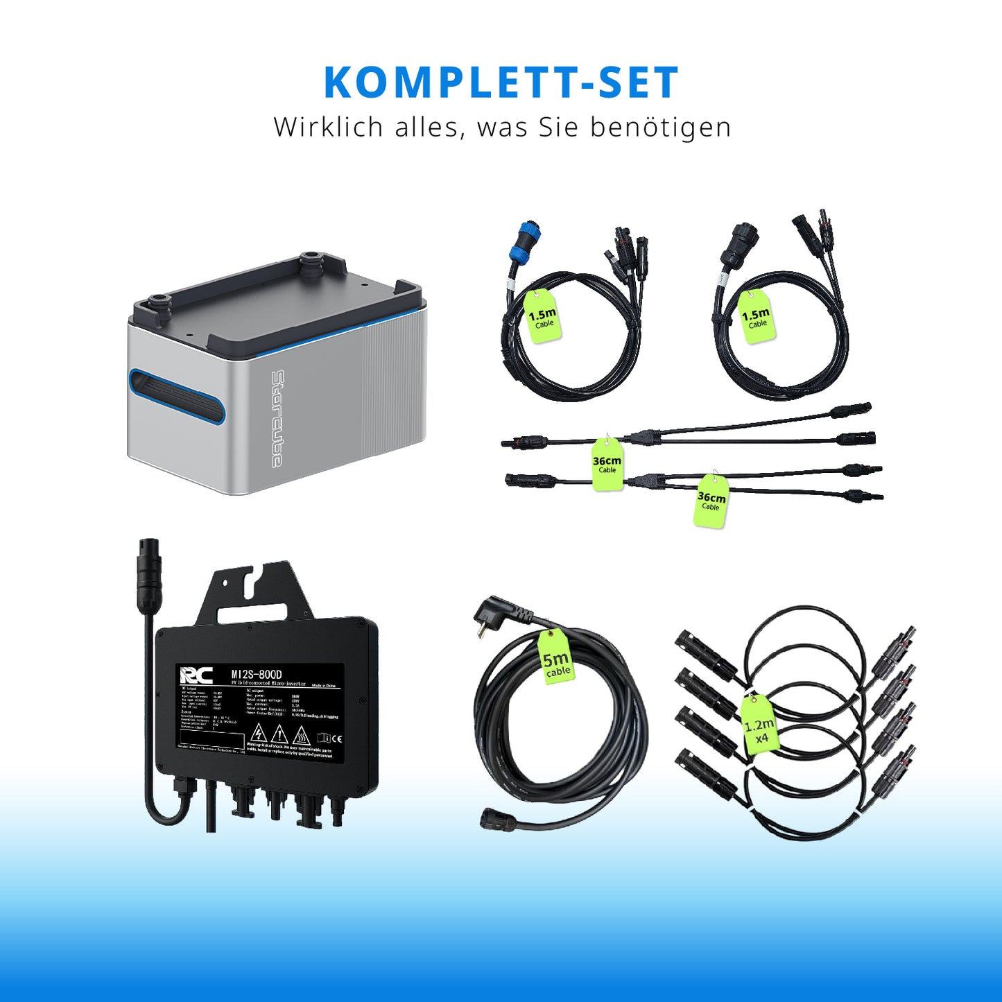 Kombiniertes Balkonkraftwerk Set mit Speicher & Mikro