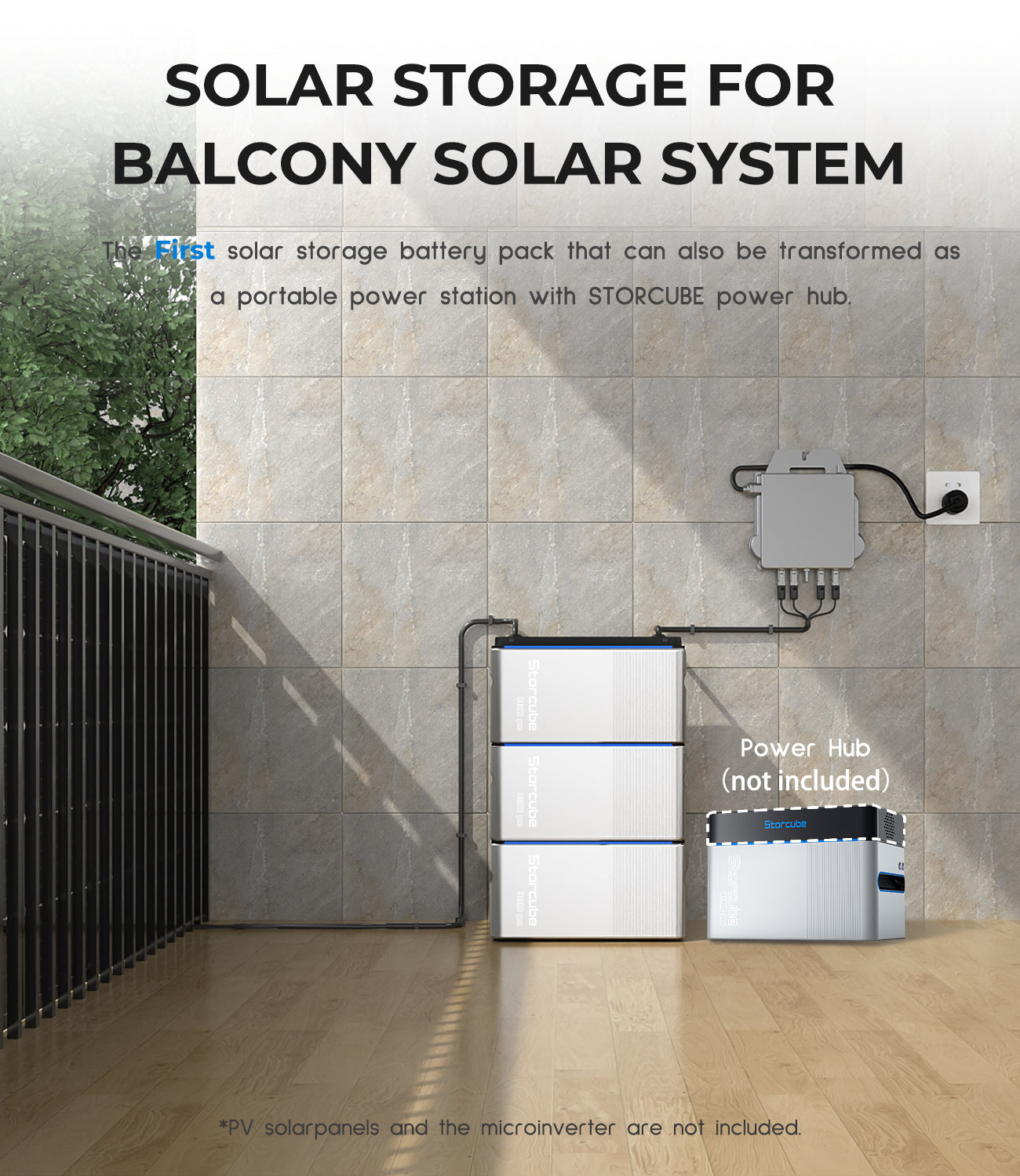 Storcube S1000 Pro Solar Speicherbatterie für Balkonkraftwerk-2048Wh