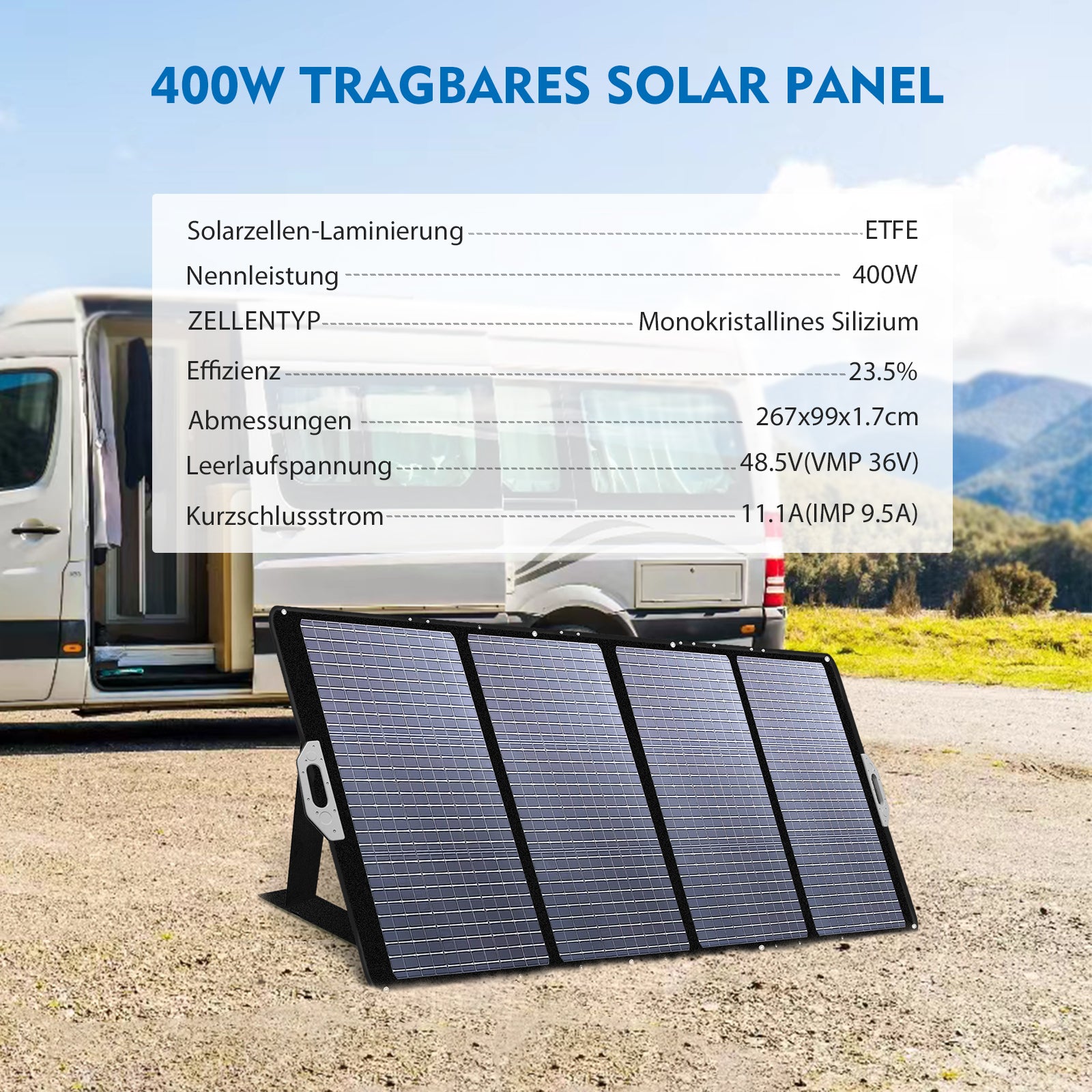 Faltbares Solarpanel – 400 W