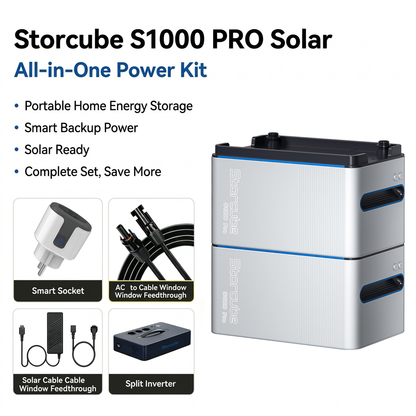 Storcube S1000 Pro Solar Speicherbatterie für Balkonkraftwerk-2048Wh